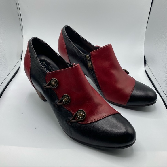 Spring Step L'Artiste Leather Heeled Ankle Boot Button Shoes Booties Size 42 - Picture 3 of 11